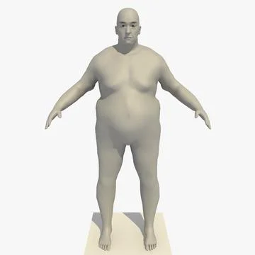 Old Obese European Male Mesh Rigged 3D Model