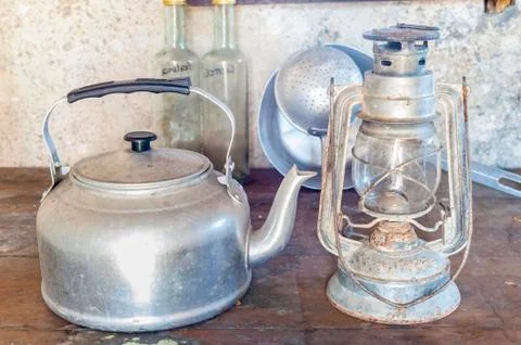Old objects of a rural kitchen Stock-Fotos