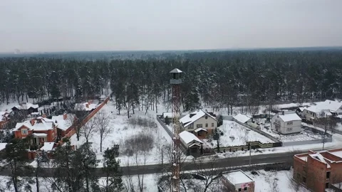 Old observation tower in winter Stock Footage 207489524