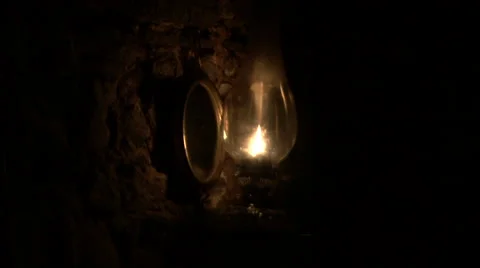 Old oil lamp 01 Stock Footage