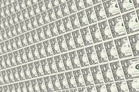 Old One Dollar Notes Background. Stock Photos