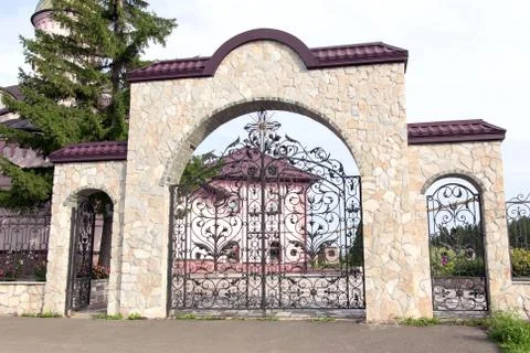 Old ones stonу Church gate Stock Photos