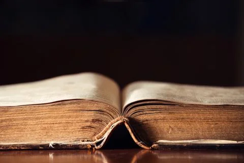 Old open bible Stock Photos