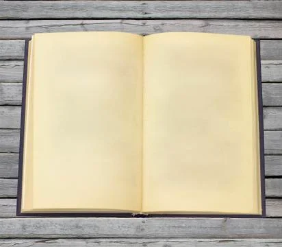 Old open book with blank pages Stock Illustration