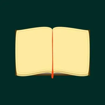 Old open book with a bookmark with blank pages. 스톡 일러스트