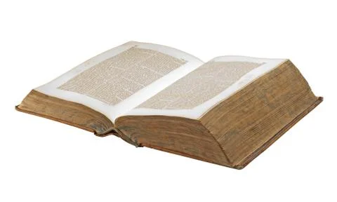 Old open book, isolated Stock Photos