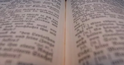 Old Open Book With Old Script. Blur The Ancient Scriptures. Stock Footage 146071474