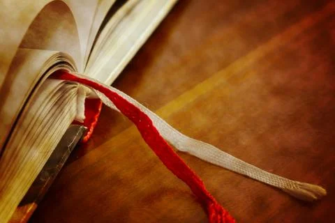 Old open book Stock Photos