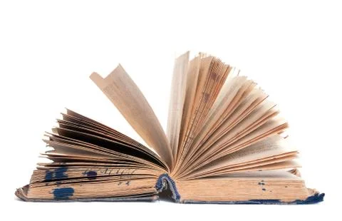 Old open book Stock Photos