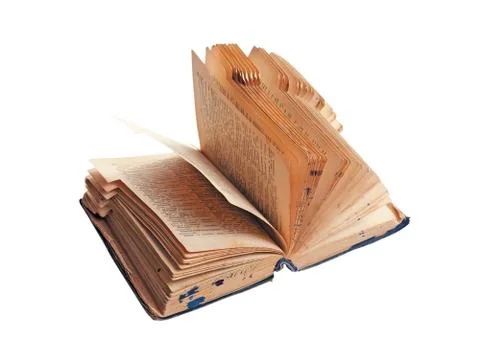 Old open book Stock Photos