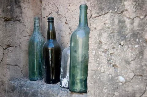 Old Open Bottles Foto stock