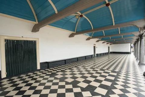 Old open corridor Stock Photos