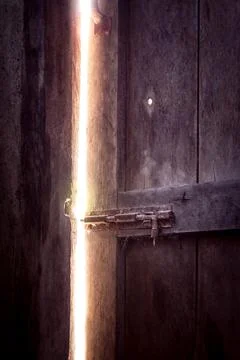Old open door light Stock Photos