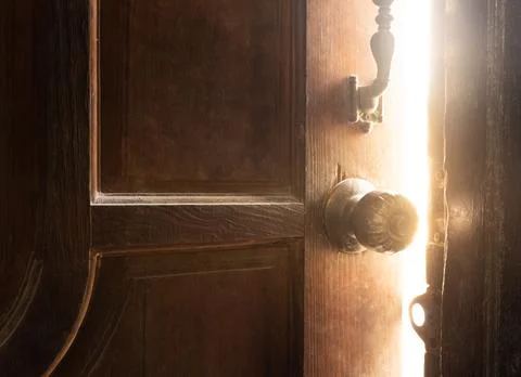 Old open door light Stock Photos