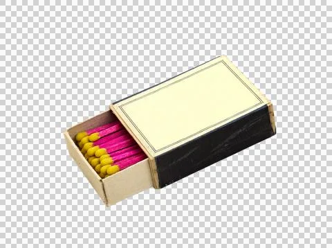 Old open Matchbox isolated Stock Photos