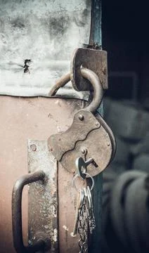 Old open padlock Stock Photos