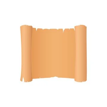 Old open parchment scroll, ancient blank document and message Stock Illustration