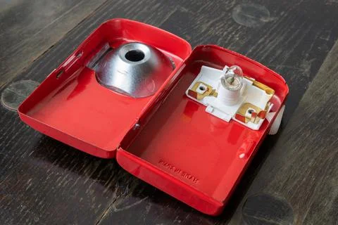 Old open red lantern, made in spain Stock Photos