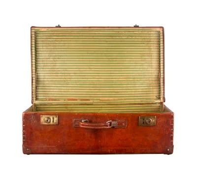 Old open suitcase Stock-Fotos