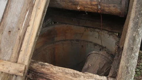 Old open well Stock Footage 97645748