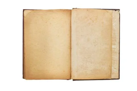 Old opened book with blank pages Stock Photos