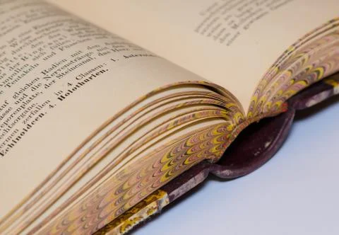 Old opened book Foto stock