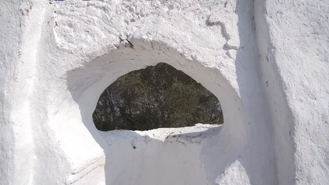 Old opening in a wall Stock Footage 122150558