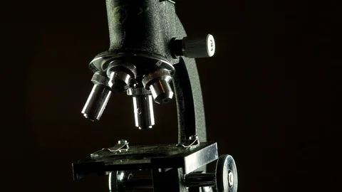 Old optical student microscope Stock Footage 89026370