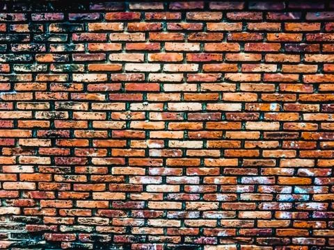 Old Orange brick wall Stock Photos