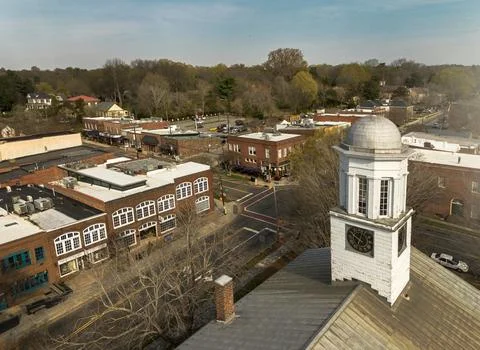 The Old Orange County Courthouse, circa 1844, in downtown Hillsborough NC Stock Photos