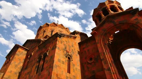 Old Orange Monastry with Background Clouds 動画素材 53232663