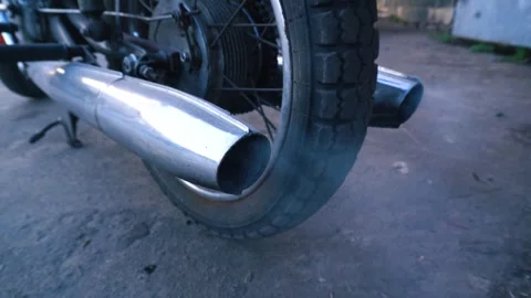 Old orange retro motorcycle Video stock 332791448