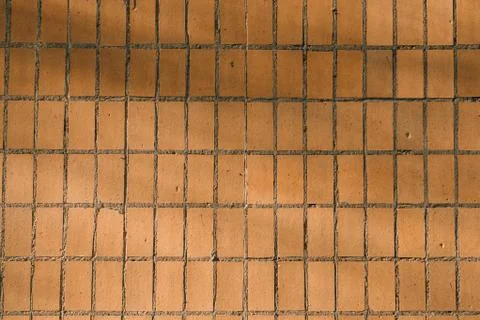 Old orange tile on old soviet house background texture Stock Photos