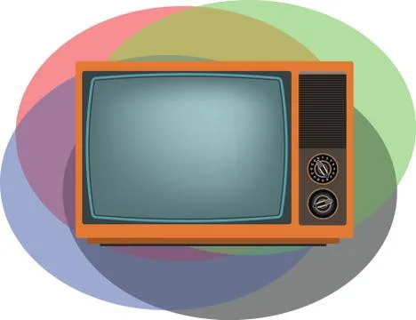 Old orange TV Stock Illustration