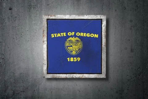 Old Oregon State flag Stock Illustration