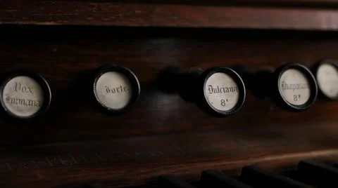 Old Organ Stops Stock Footage 11407356