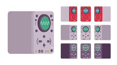 Old oscilloscope set Stock Illustration