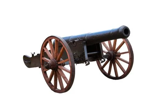 Old ottoman cannon on white background Stock Photos