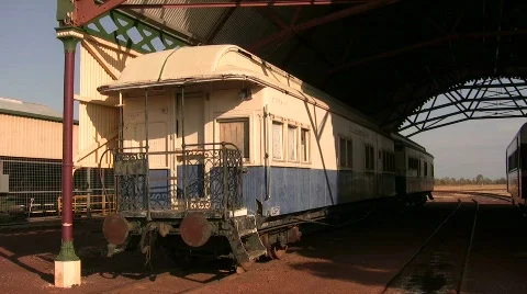 Old outback train carriage Stock Footage 875380