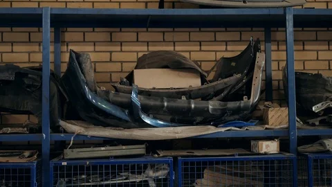 An old outdated engine - a radiator fan, closeup close up car insurance Stock Footage 95261356