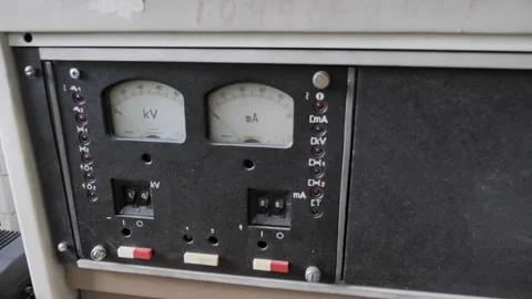 Old Outdated Measuring Equipment In Lab Stock Footage 283658136