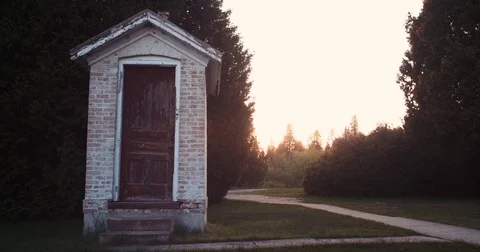 Old Outhouse Sunset Static Stock Footage 71326101