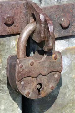 Old pad lock Stock Photos