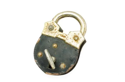 Old padlock and key Foto stock