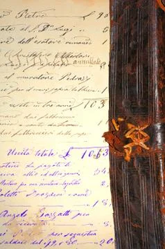 Old page of register. Year 1880. Stock Illustration
