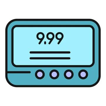 Old pager device showing a digital message icon Illustration