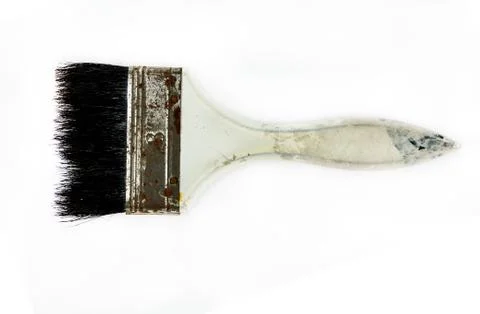 Old paint brush on white background Stock Photos