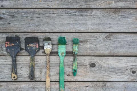 Old paint brushes Stock Photos