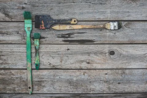 Old paint brushes Stock Photos