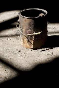 Old paint bucket Stock Photos
